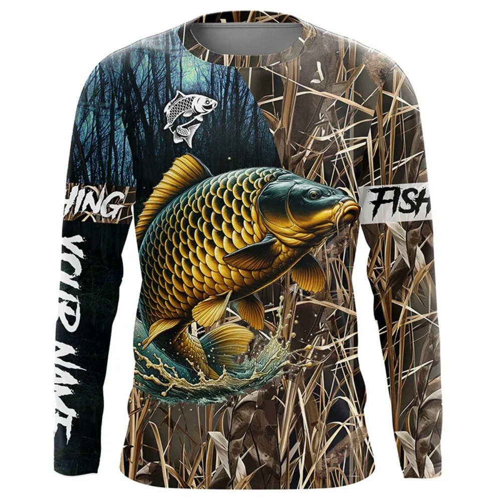 Outdoor Hunting Prints - Camiseta Esportiva Unissex Harajuku com Estampa