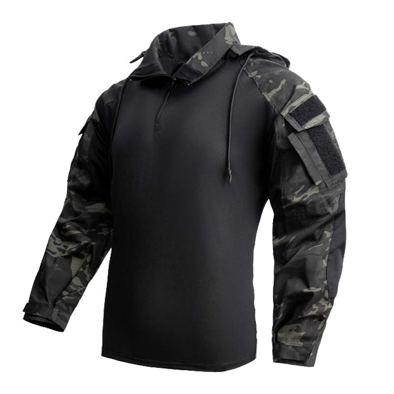 Outdoor Hunting T Shirts - Camisetas masculinas 1/4 zip camisas de