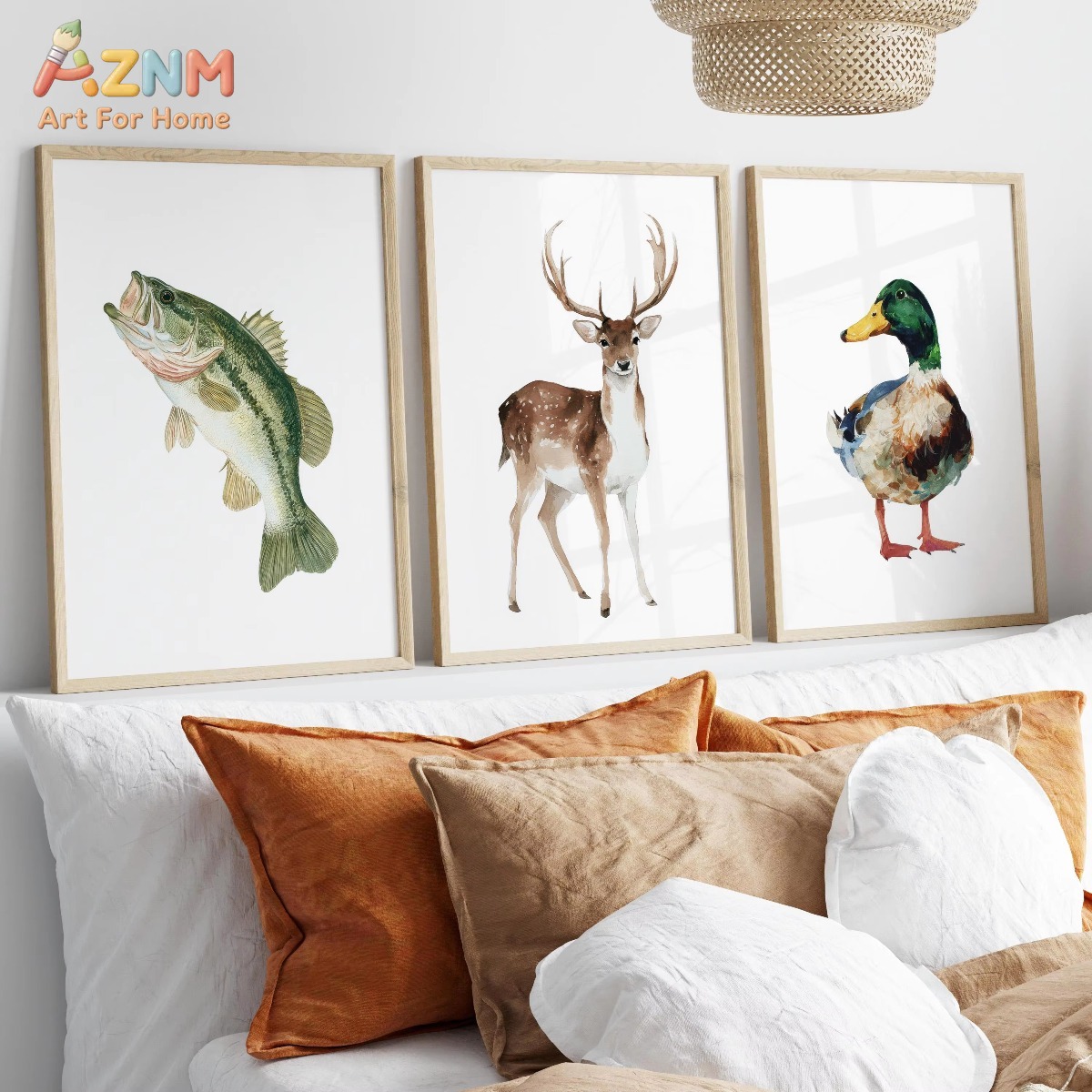 Pôster de Arte em Aquarela AZN - Hunting Outdoor Decor avaliação e preço