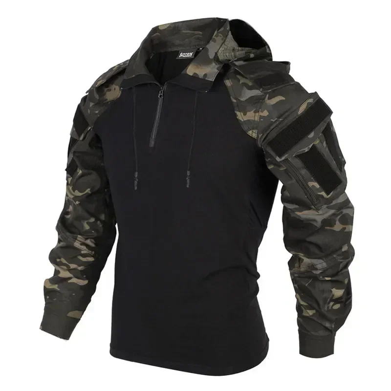 Camisetas masculinas 1/4 zip c - Outdoor Hunting T Shirts avaliação e preço